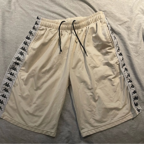 Kappa vintage taupe cream shiny basketball shorts sz xxl​ - Picture 1 of 2